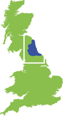 UK map, showing where Grassholme is